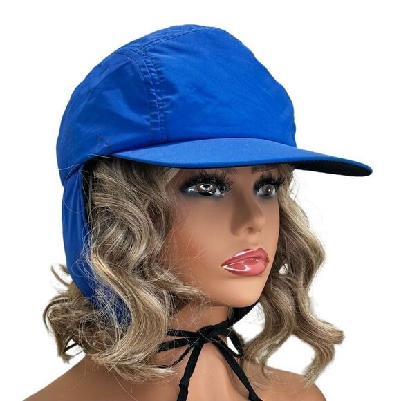 Vintage Columbia Sportswear Ear Flap Trapper Hat Men's Medium Blue Lined Winter - Picture 1 of 10